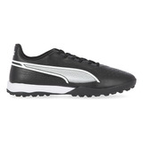 Botines Fútbol Puma King Match Tt Hombre En Negro Y Blanco