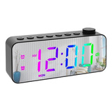 Reloj Digital Led Rgb Radio Formato 12/24 Horas Despertador