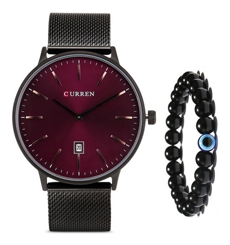 Relógio Masculino Casual Ultra Fino Curren Metal + Pulseira