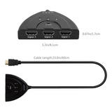 Hub Hdmi Switch 3x1 Adaptador Cabo 3 Entradas E 1 Saída 