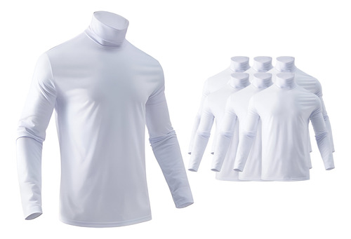 Pack 6 Polera Termica Primera Capa Camiseta Polar Cuello 