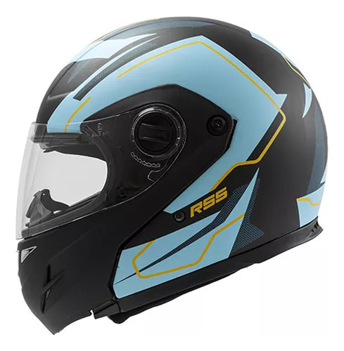 Casco Hawk Vector Rs5 Resistance Negro Celeste