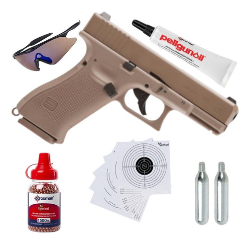 Airsoft Gen 519x Glock Co2 Coyote 4.5mm Blowback Xtr C