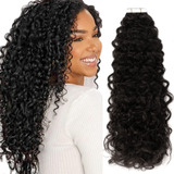 Extensiones De Cabello Humano Rizado Con Cinta Adhesiva, Col