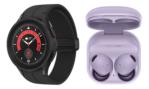 Galaxy Watch5 Pro Bt 45mm Grafite & Galaxy Buds2 Pro Cor Da Pulseira Preto