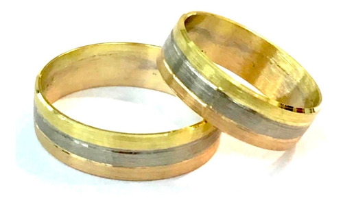 Anillo Alianza Oro 18k Tricolor 3grs Casamiento Compromiso  