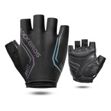 Guantes Bicicleta Rockbros Reflectantes Cuero Dedo Corto Mtb