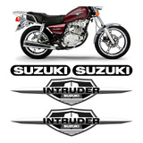 Kit Adesivo Suzuki Intruder 125 Resinado 3d Emblema Cromado