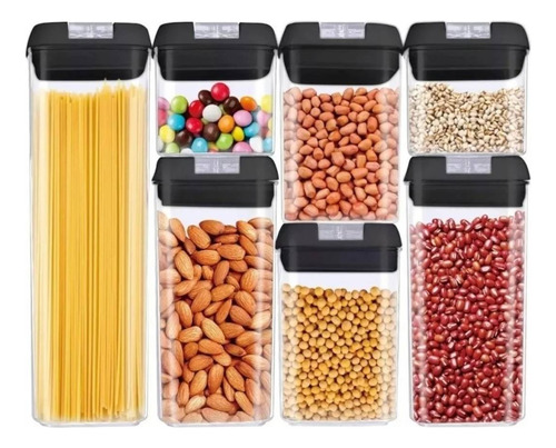 Set De 7 Contenedores Herméticos Cierre Fácil Food Storage