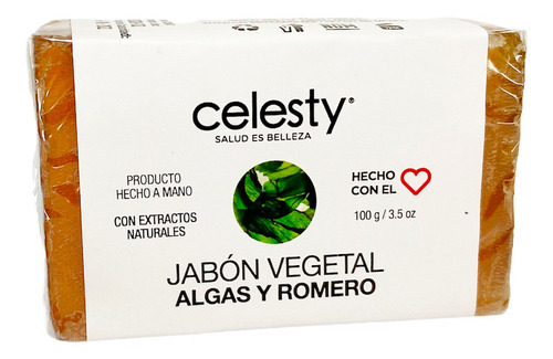 Kit 50 Pzs Jabón Vegetal Algas Y Romero 100g Glicerina