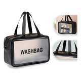 Bolsa Feminina Transparente Necessaire De Maquiagem Grande Cor Preto