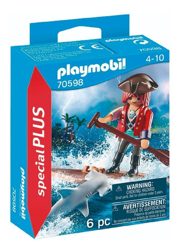 Playmobil Special Plus Pirata Balsa Y Tiburon Martillo 70598