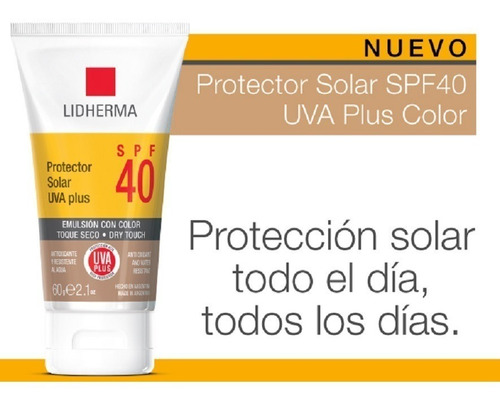 Protector Solar Color Spf 40 Toque Seco No Graso Lidherma