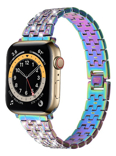 Correa De Acero Con Diamantes Compatible Con Apple Watch