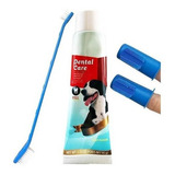 Crema Dental Mascota + Cepillo Doble + 2 Dedal Perro Y Gato