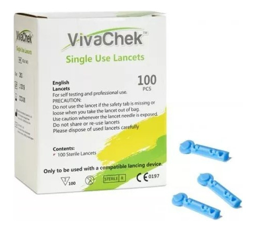 Lancetas Universales Viva Chek Para Glicemia Caja 100unidade