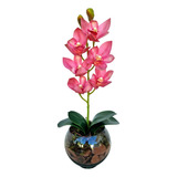 Top Arranjo Planta Artificial Flores Orquidea Vaso Decoração