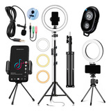 Kit Influencer Ringlinght Iluminador Lapela Controle Selfie