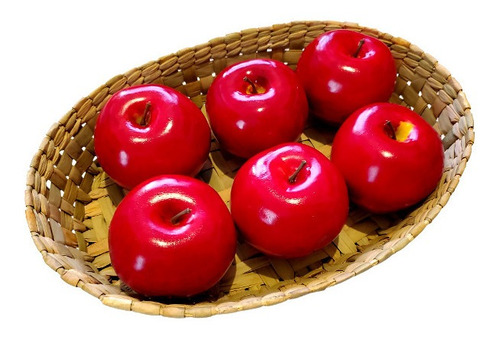 Manzanas Frutas Artificiales Rojo Decoracion Hogar 24 Piezas