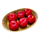 Manzanas Frutas Artificiales Rojo Decoracion Hogar 24 Piezas