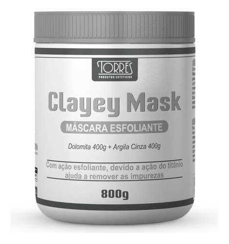 Dolomita Com Argila Cinza 800g(clayey Mask Esfoliante) 