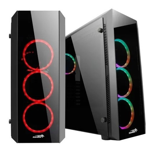 Gabinete Pc Gamer Sentey Z20 4 X Fan Rgb Vidrio Templado