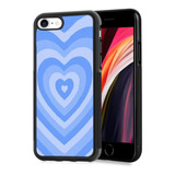 Funda Azul Para iPhone 7/8/se Diseno Corazones