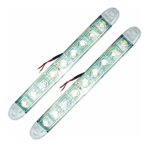 Kit Farol Auxiliar Day Light Dni 12v - Luz Diurna C/ 9 Leds Super Brancos