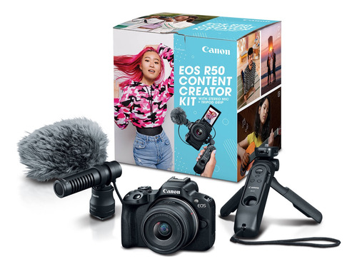 Cámara Canon Eos R50 Vlogger Kit (mic +control+mini Tripode)