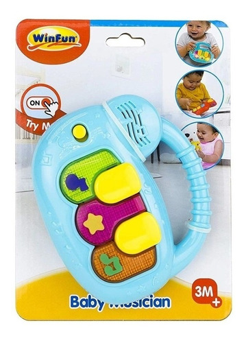 Brinquedo Músico Bebe Teclado Com Som E Luzes - Winfun Cor Azul