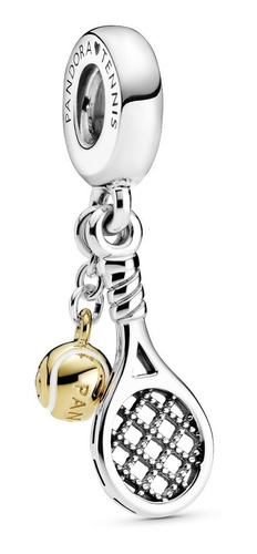 Dije Charm Pandora Tennis Tenis Raqueta Y Pelota Oro Y Plata