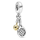 Dije Charm Pandora Tennis Tenis Raqueta Y Pelota Oro Y Plata