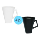 Jarro Mug Quartier Cerámica 350ml Cuadrado X 4 Unidades