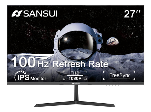 Sansui Monitor De 27 Pulgadas, Ips 100 Hz, Monitor De Compu.