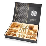 Set De Cubiertos Servicios 24pcs Acero Inoxidables Oro