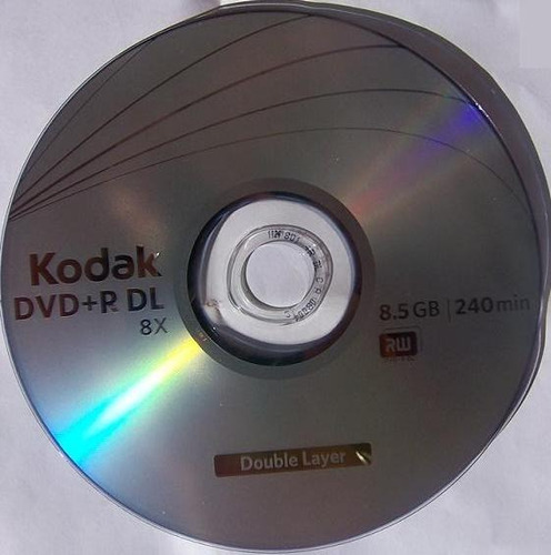 Dvd + R Doble Capa Kodak 8.5g 8x Virgen En Blanco X Uni