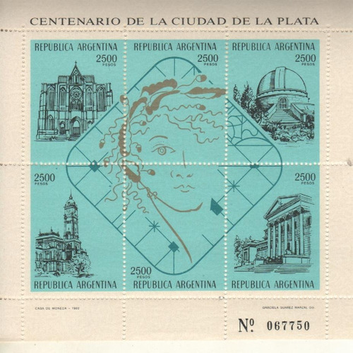 Bloque Mint Centenario De La Ciudad De La Plata 1982 - Hb 49