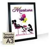 Quadro Placa Manicure Pedicure 44x32 Com Moldura