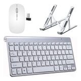 Teclado Mouse Slim E Suporte Branco Para Notebook Hp