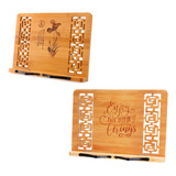 Paquete De 2 Soportes Plegables De Bambú Para Libros De Coci