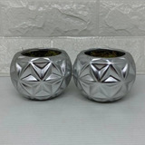 Vaso Cerâmica Metal 7cm Decoração - 1 Unid