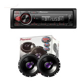 Kit Alto Falante 6 Pol 200w 50wrms + Radio Pioneer Bluetooth