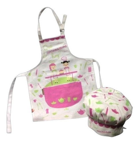 Delantal Cocina Chicos Infantil Divertido Gorro Estampado