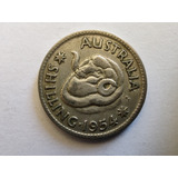 Moneda Australia One Shilling 1954 Plata 0.5 (x1304