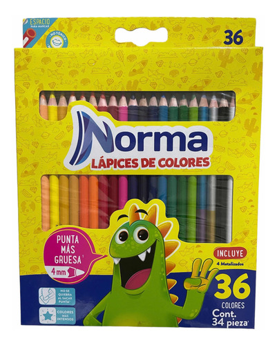 Lapices De Colores Norma 36 Colores Punta De 4.2 Mm