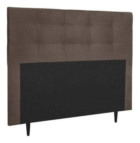 Cabeceira Estofada Cama Box Casal 140 Cm Helena Suede Marrom