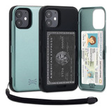 Funda Billetera Para iPhone 12 Mini 5.4 Verde Menta Pastel