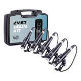 Kit De Microfones Para Bateria Az Áudio Zm57-kit Com Maleta