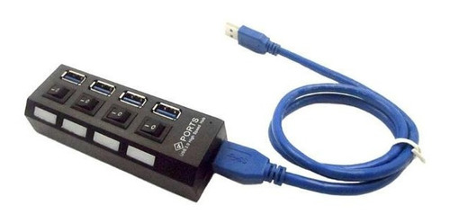 Hub Usb 3.0 4 Puertos 5gbs Swith On/off Activo Con Adaptador