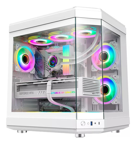 Gabinete Gamer Unreal Liketec Snow Cube Desing Sem Fans Matx